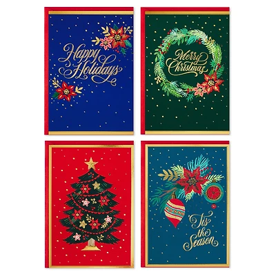 Boxed Christmas Cards Assortment, Festive Foil (40 Cards and Envelopes)