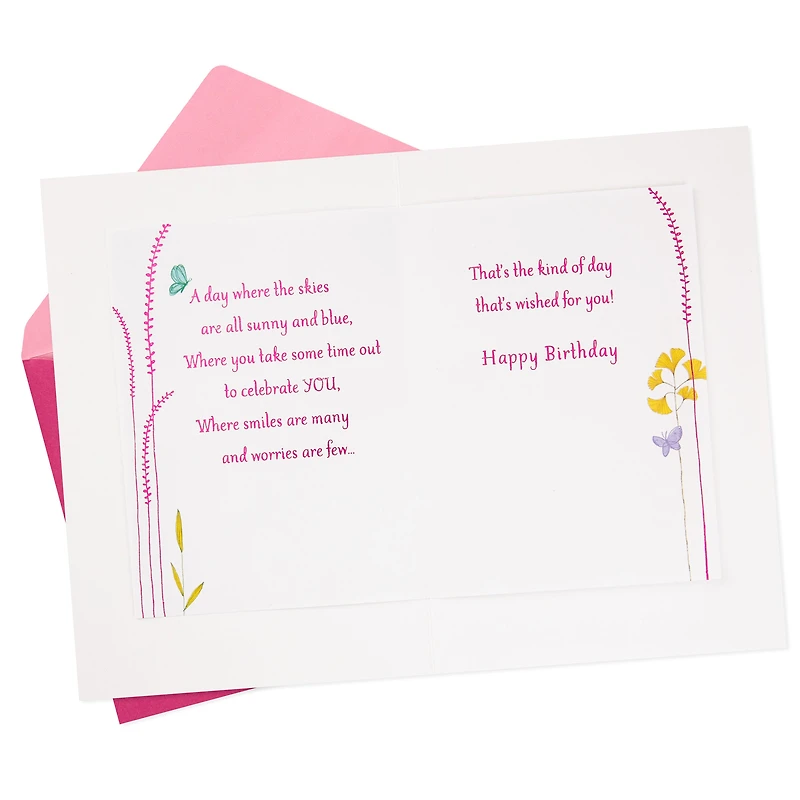 Colorful Wildflowers Perfect Day Birthday Card
