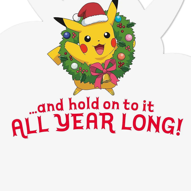 Hallmark Pack of Pokémon Christmas Cards, Pikachu Christmas Lights (4 Holiday Cards with Envelopes)