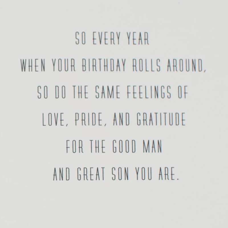 Birthday Card for Son (Good Man, Great Son)