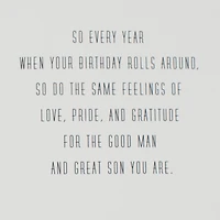 Birthday Card for Son (Good Man, Great Son)