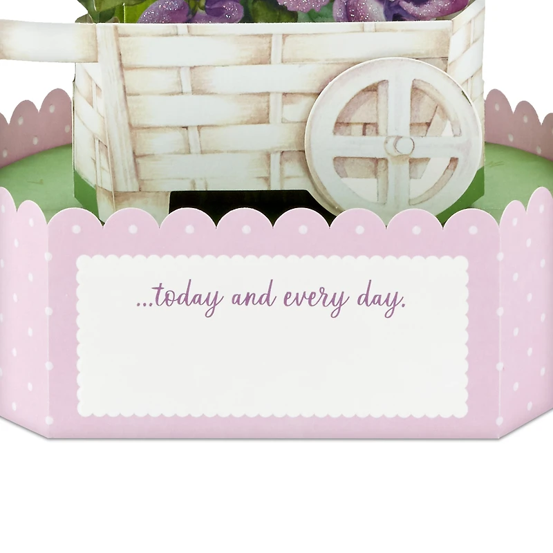 Paper Wonder Pop Up Birthday Card for Women (Cart of Pansies)