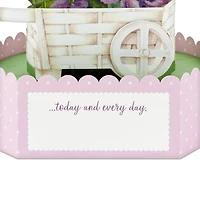 Paper Wonder Pop Up Birthday Card for Women (Cart of Pansies)