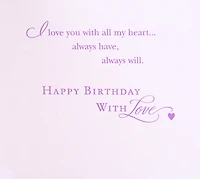 Birthday Card for Wife (Purple Bouquet)