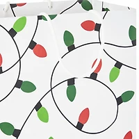 Sustainable Christmas Gift Bags for Kids (8 Bags: 3 Small 6", 3 Medium 9", 2 Large 13") Recyclable Kraft with Santa, Lights and Tree