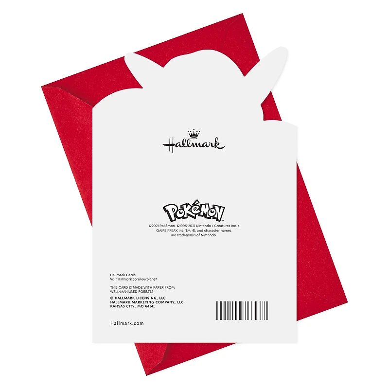 Hallmark Pack of Pokémon Christmas Cards, Pikachu Christmas Lights (4 Holiday Cards with Envelopes)