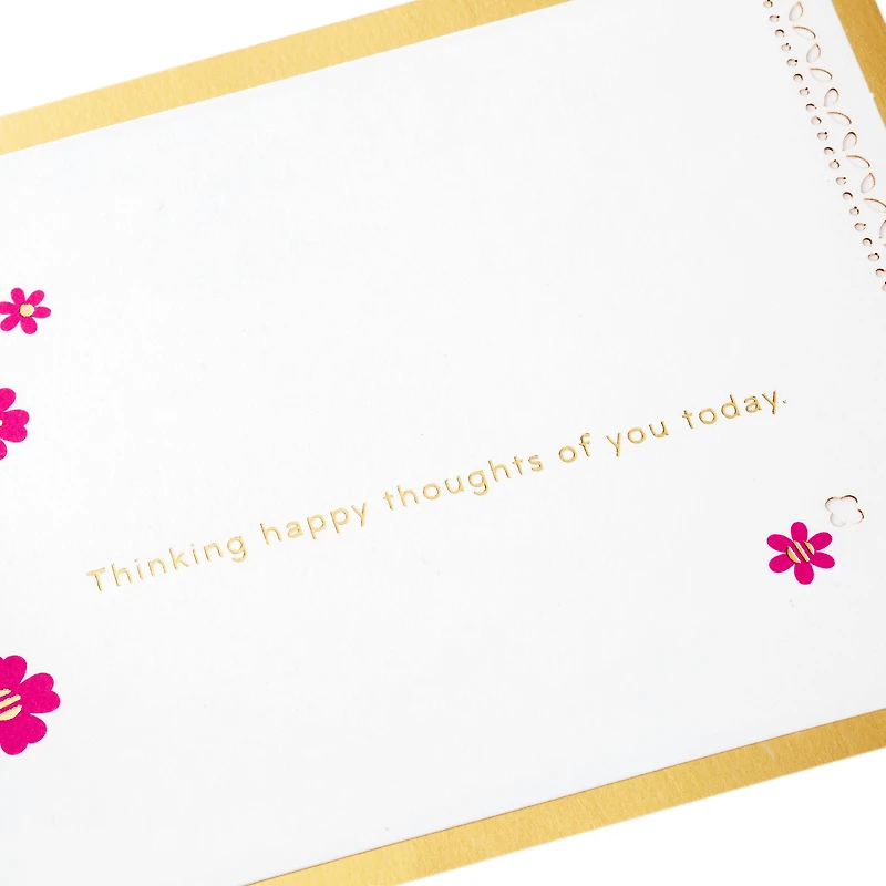 Happy Thoughts Flower Bouquet 3D Pop Up Thinking of You Card