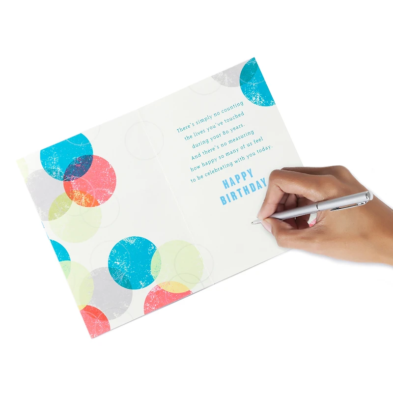 Circles 80th Birthday Card