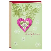 Christmas Card for Daughter (Heart Ornament)
