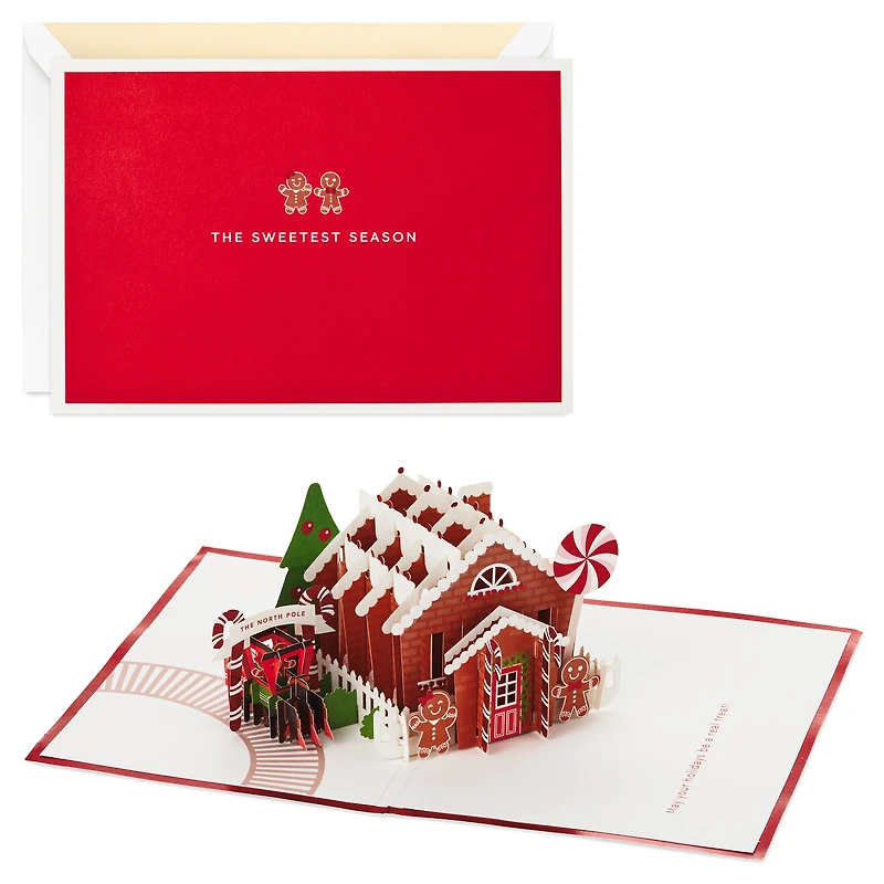 Sweetest Season Gingerbread House 3D Pop-Up Christmas Card