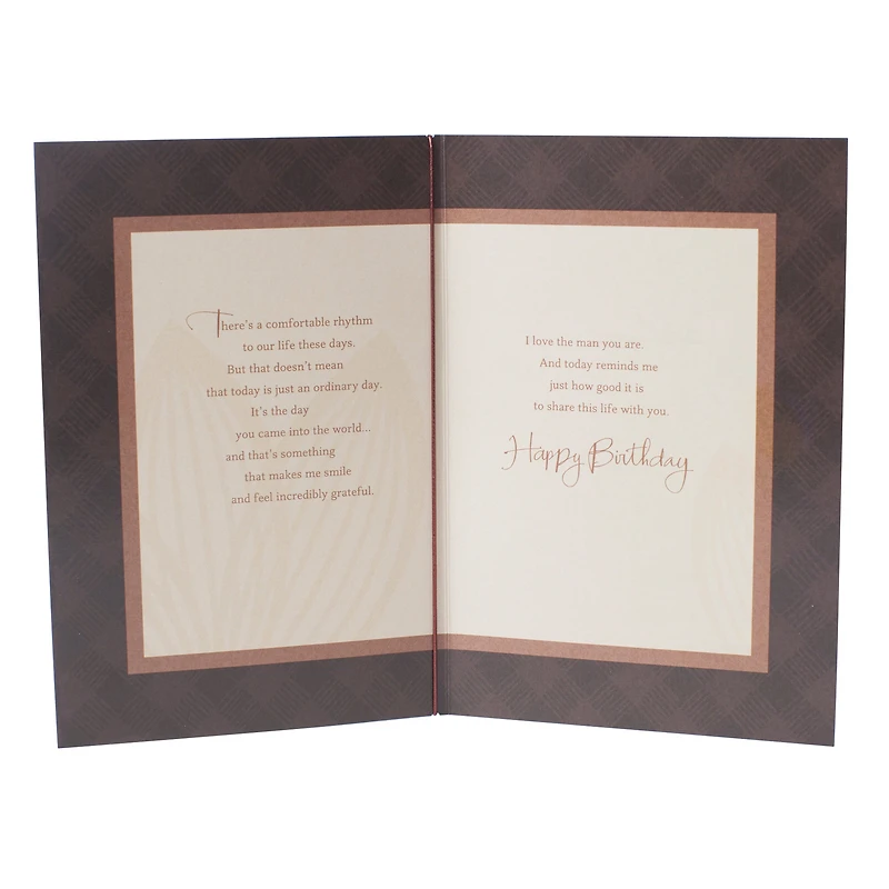 Gold-Kissed Shades of Brown Birthday Card for Husband