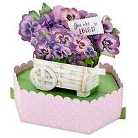 Paper Wonder Pop Up Birthday Card for Women (Cart of Pansies)