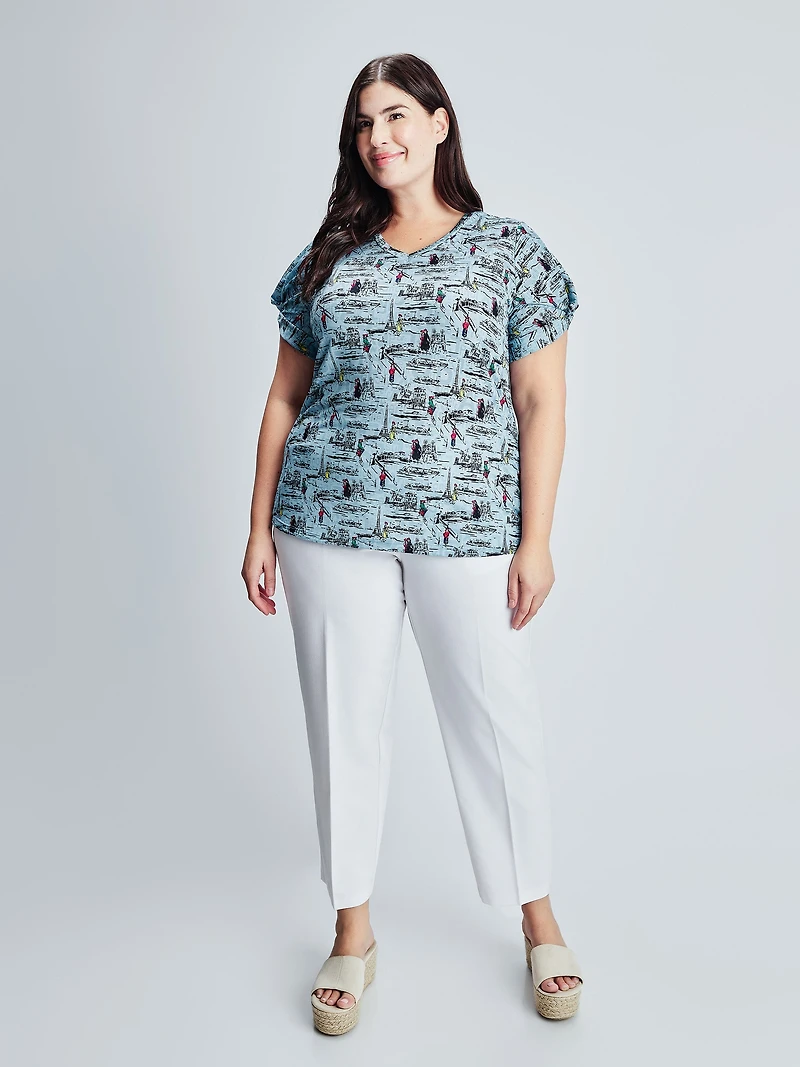 Short-sleeve semi-fitted t-shirt