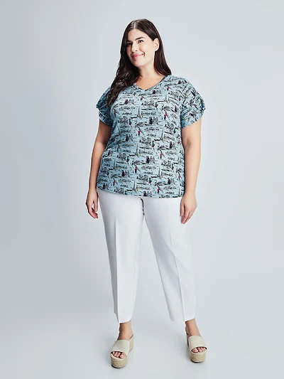Short-sleeve semi-fitted t-shirt
