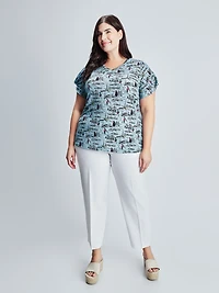 Short-sleeve semi-fitted t-shirt