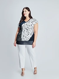 Short-sleeve semi-fitted tunic