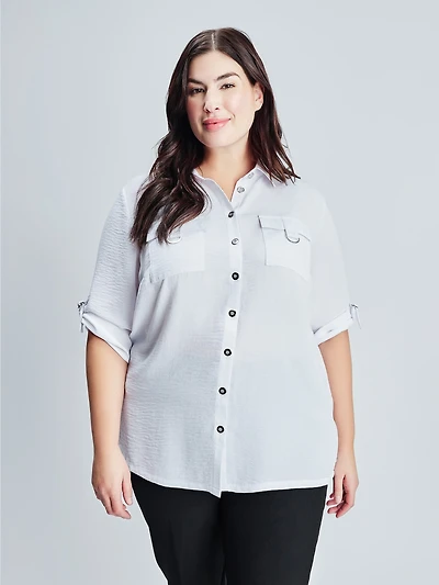 Blouse à manches 3/4 avec boutons