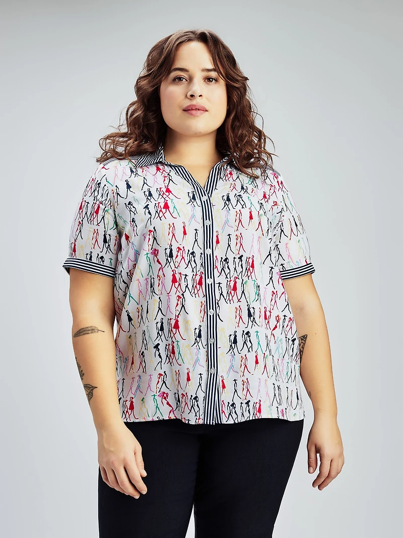 Blouse à manches courtes avec boutons