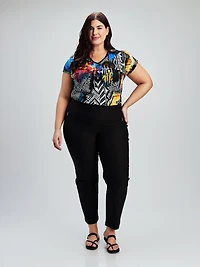 Straight fitted pull-on pant - Petite