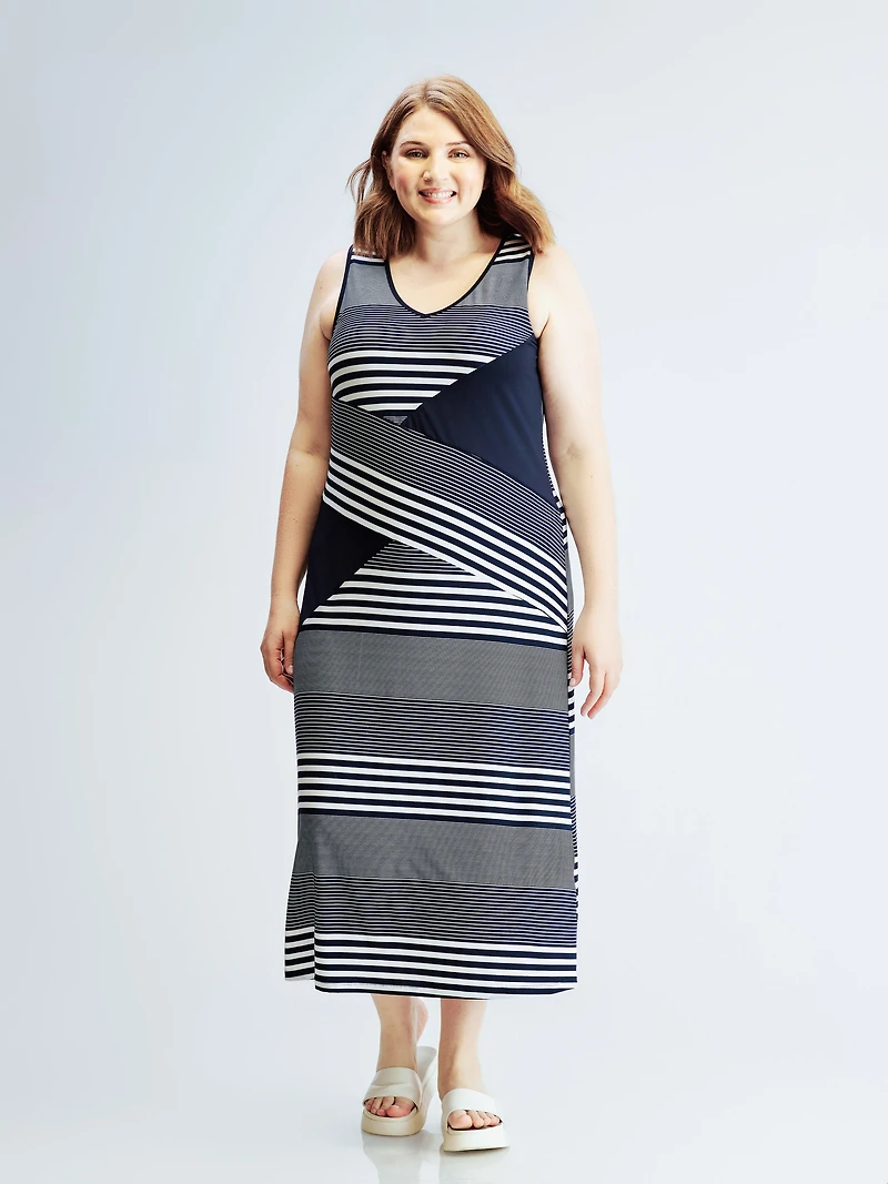 A line maxi knit dress