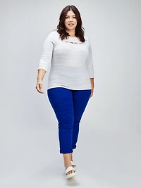 Narrow semi-fitted pull-on jean