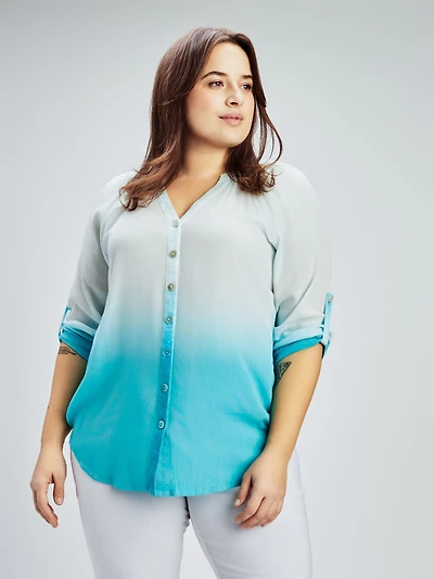 Blouse à manches 3/4 avec boutons