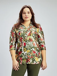 Blouse à manches 3/4 avec boutons