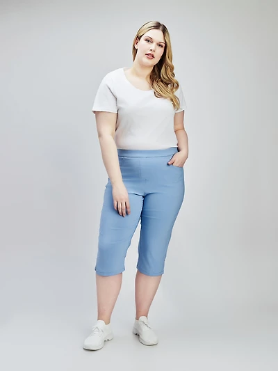 Straight fitted pull-on capri