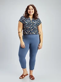 Skinny fitted knit pull-on capri