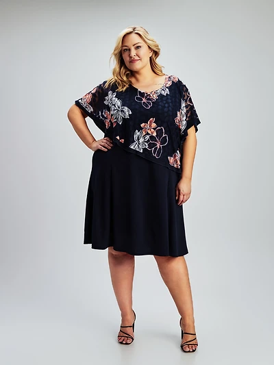 Robe midi évasée en tricot