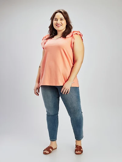 Short-sleeve flared tunic