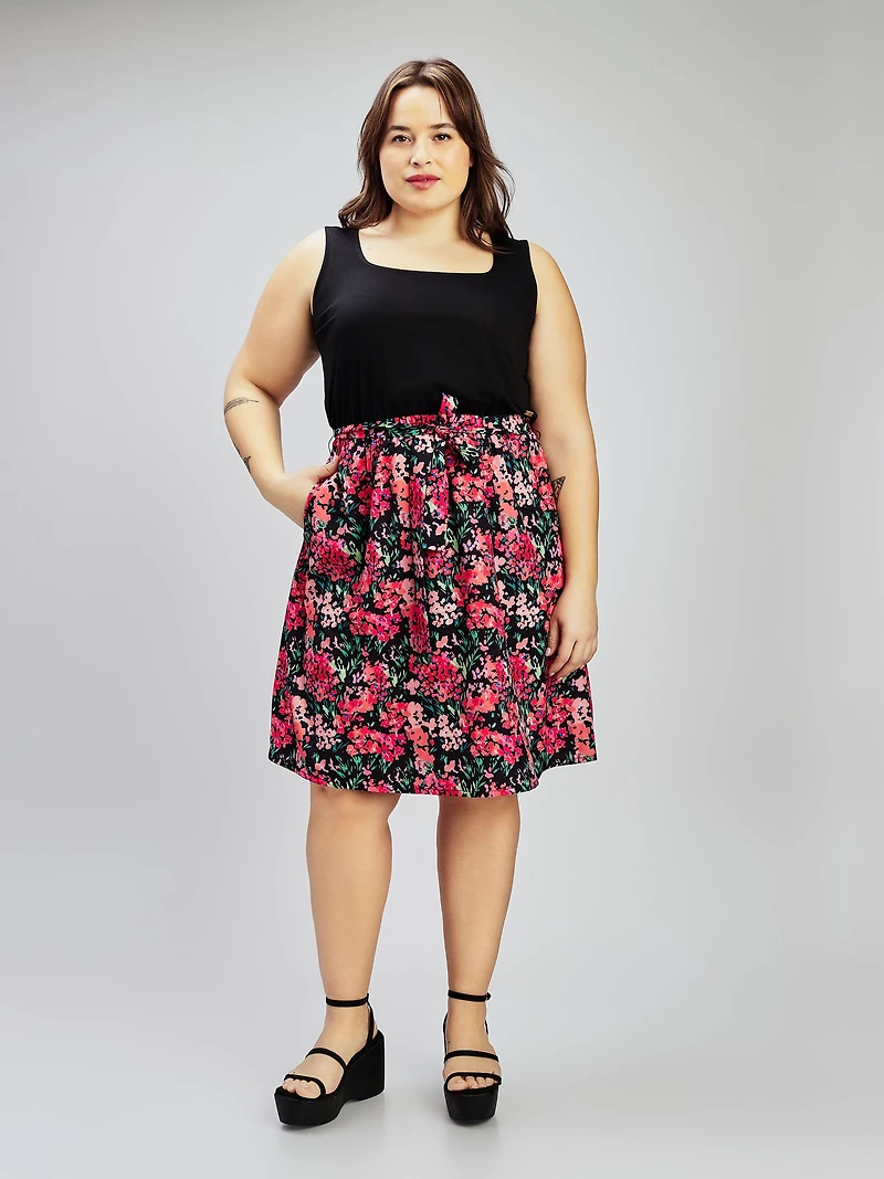 Robe midi évasée en tricot