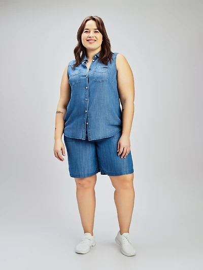 Blouse sans manches avec boutons