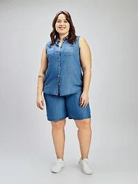 Blouse sans manches avec boutons
