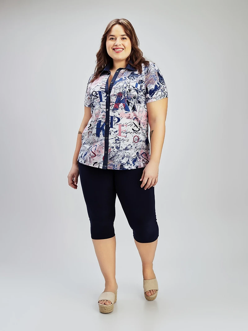 Blouse à manches courtes avec boutons
