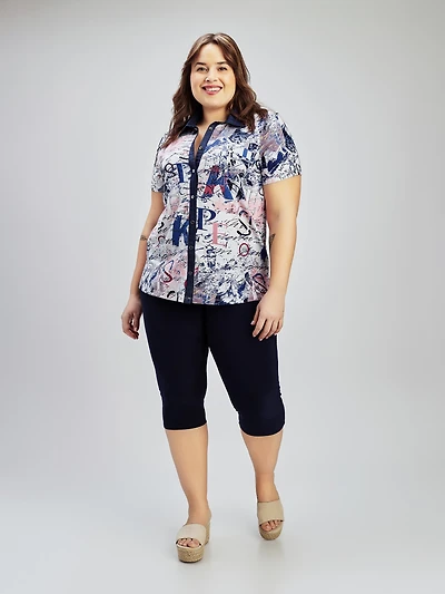 Blouse à manches courtes avec boutons