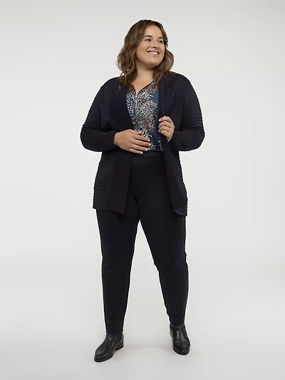Cardigan en tricot ouvert ample à manches longues