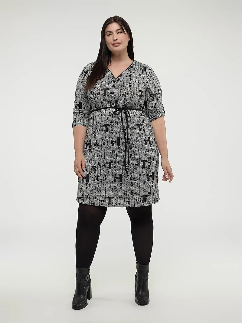 Robe midi ligne A en tricot