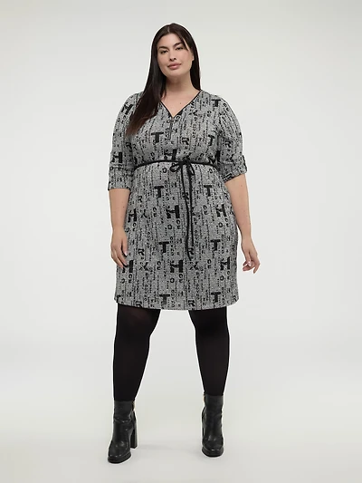 Robe midi ligne A en tricot