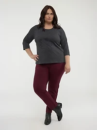 Long-sleeve semi-fitted t-shirt