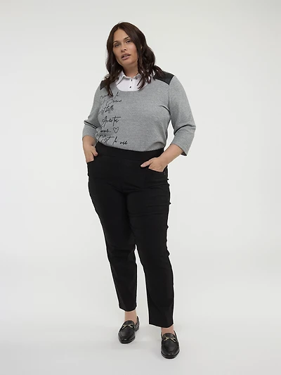 Straight fitted pull-on pant - Petite
