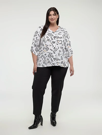 Straight pull-on dress pant  - Petite