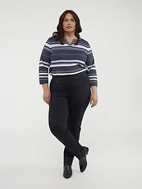 Pantalon droit ajusté en tricot à enfiler