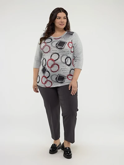 3/4-sleeve semi-fitted t-shirt