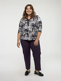 3/4-sleeve semi-fitted t-shirt