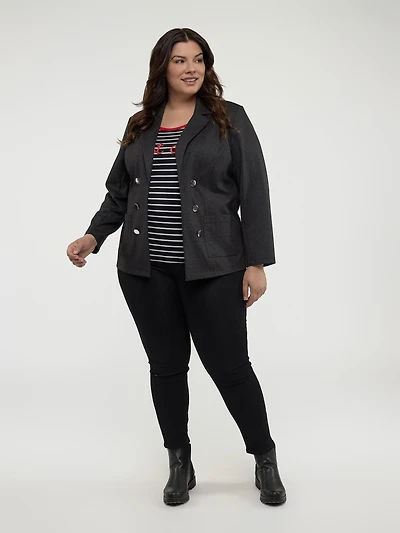 3/4-sleeve semi-fitted t-shirt