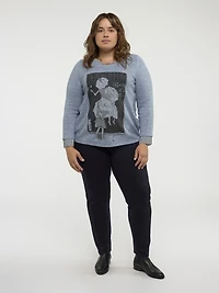 3/4-sleeve semi-fitted fooler tunic