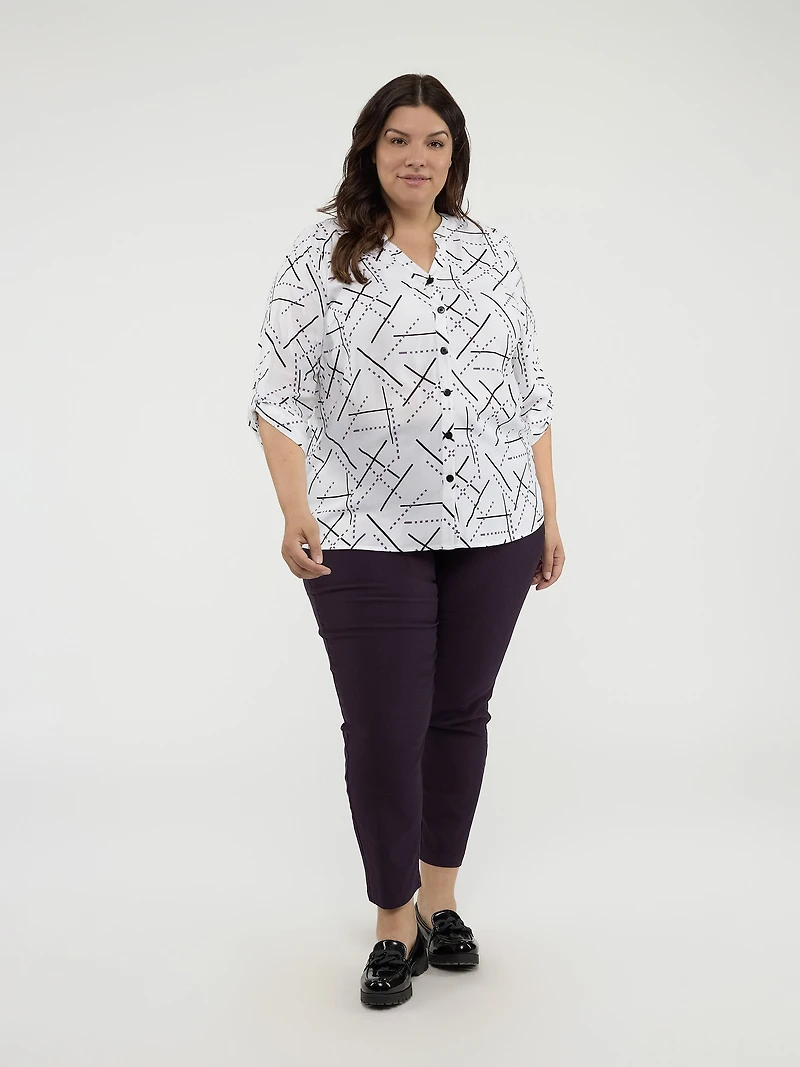 Blouse à manches 3/4 avec boutons