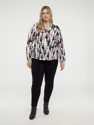 3/4-sleeve semi-fitted t-shirt
