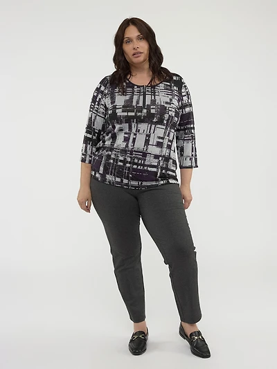 3/4-sleeve semi-fitted t-shirt